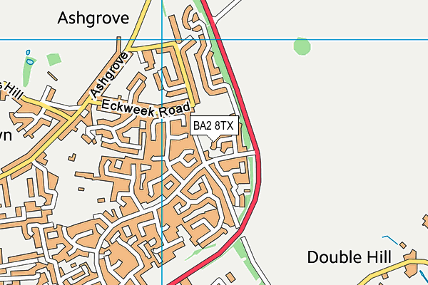 BA2 8TX map - OS VectorMap District (Ordnance Survey)