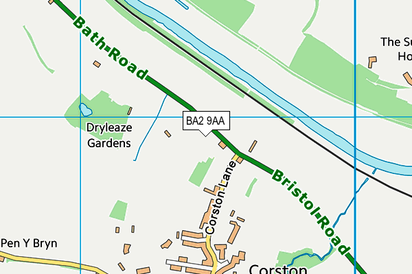 BA2 9AA map - OS VectorMap District (Ordnance Survey)