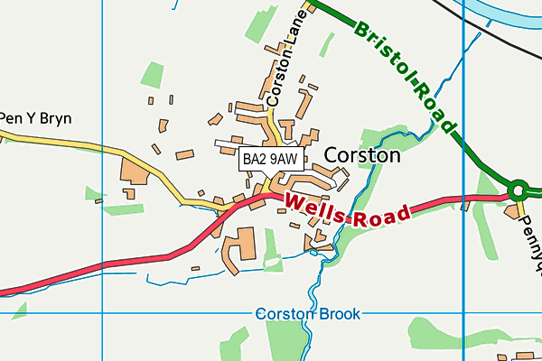 BA2 9AW map - OS VectorMap District (Ordnance Survey)