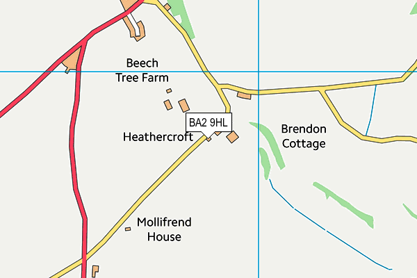BA2 9HL map - OS VectorMap District (Ordnance Survey)
