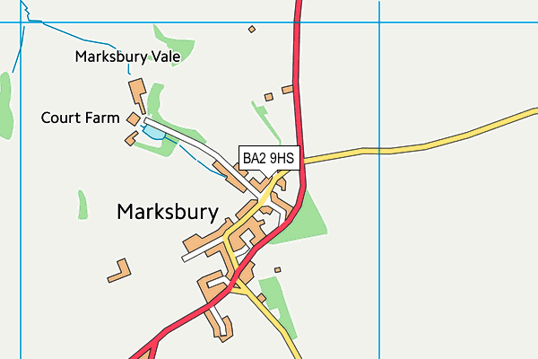 Marksbury CofE Primary School map (BA2 9HS) - OS VectorMap District (Ordnance Survey)