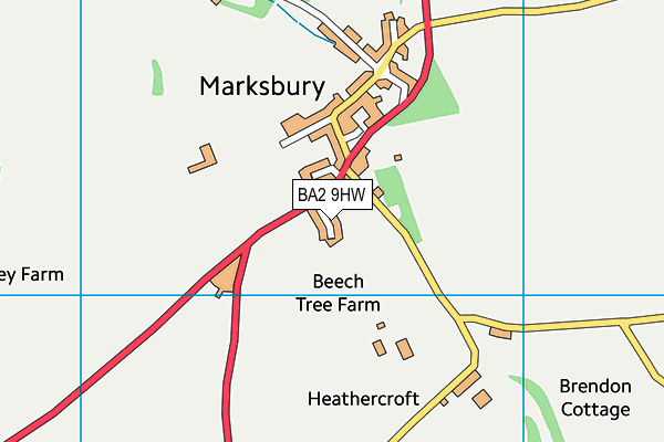 BA2 9HW map - OS VectorMap District (Ordnance Survey)