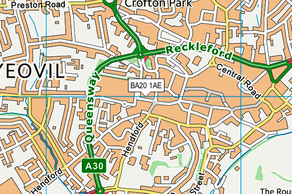 BA20 1AE map - OS VectorMap District (Ordnance Survey)