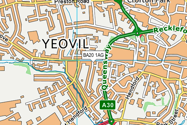 BA20 1AG map - OS VectorMap District (Ordnance Survey)