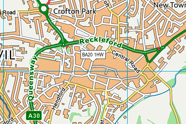 BA20 1HW map - OS VectorMap District (Ordnance Survey)