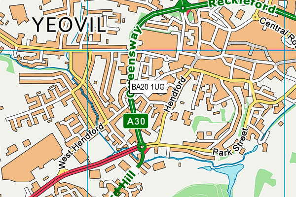 BA20 1UG map - OS VectorMap District (Ordnance Survey)