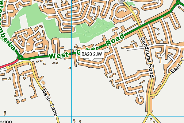 BA20 2JW map - OS VectorMap District (Ordnance Survey)