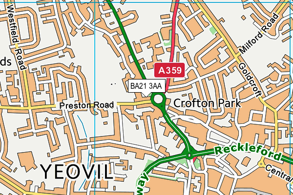 BA21 3AA map - OS VectorMap District (Ordnance Survey)