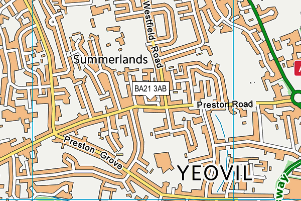 BA21 3AB map - OS VectorMap District (Ordnance Survey)