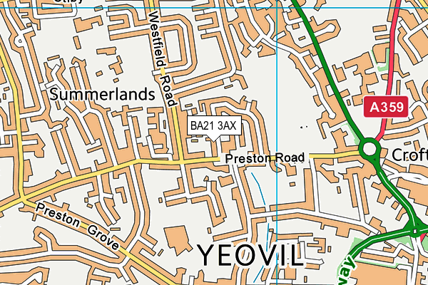 BA21 3AX map - OS VectorMap District (Ordnance Survey)