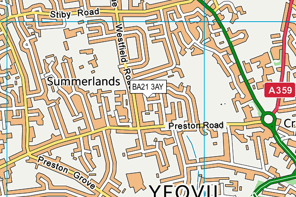 BA21 3AY map - OS VectorMap District (Ordnance Survey)