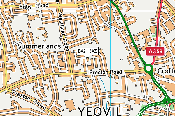 BA21 3AZ map - OS VectorMap District (Ordnance Survey)