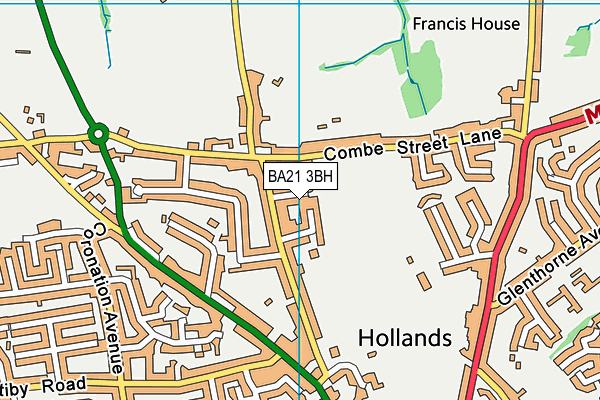 BA21 3BH map - OS VectorMap District (Ordnance Survey)