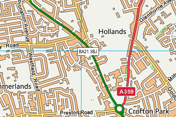 BA21 3BJ map - OS VectorMap District (Ordnance Survey)