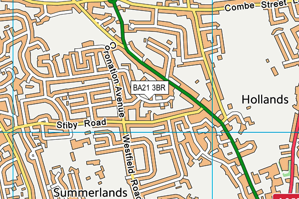 BA21 3BR map - OS VectorMap District (Ordnance Survey)