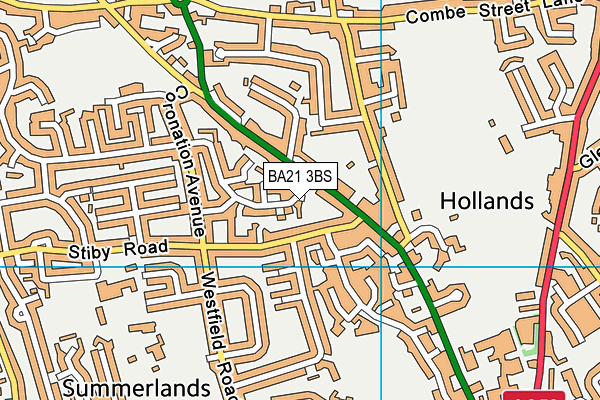 BA21 3BS map - OS VectorMap District (Ordnance Survey)