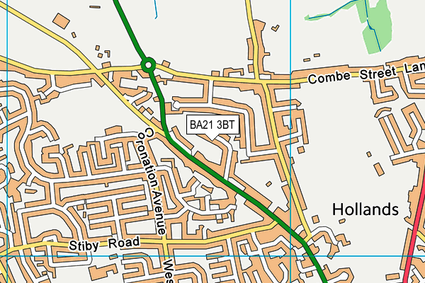 BA21 3BT map - OS VectorMap District (Ordnance Survey)