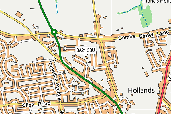 BA21 3BU map - OS VectorMap District (Ordnance Survey)