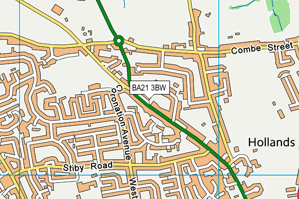 BA21 3BW map - OS VectorMap District (Ordnance Survey)