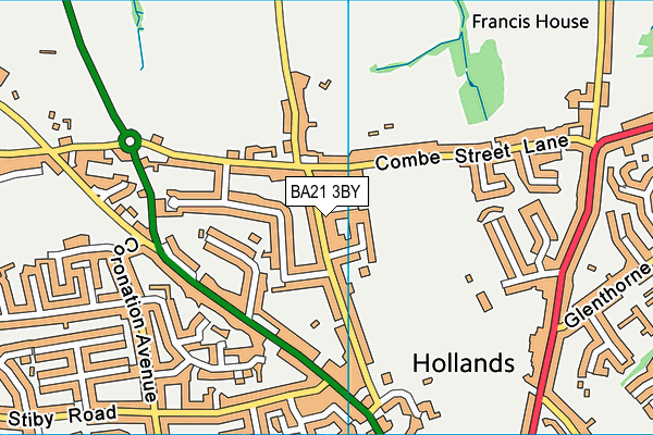 BA21 3BY map - OS VectorMap District (Ordnance Survey)