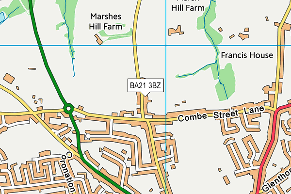 BA21 3BZ map - OS VectorMap District (Ordnance Survey)