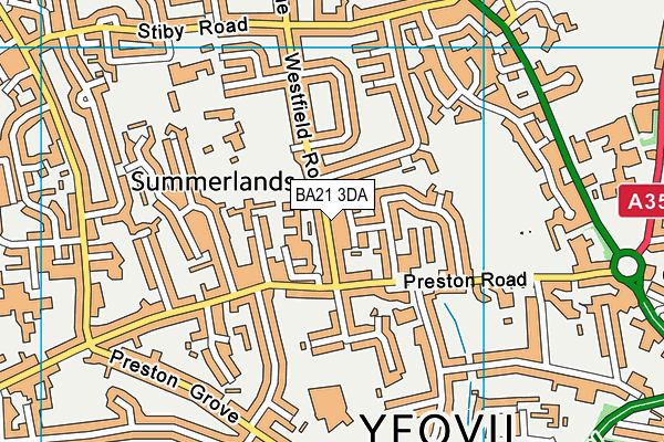 BA21 3DA map - OS VectorMap District (Ordnance Survey)