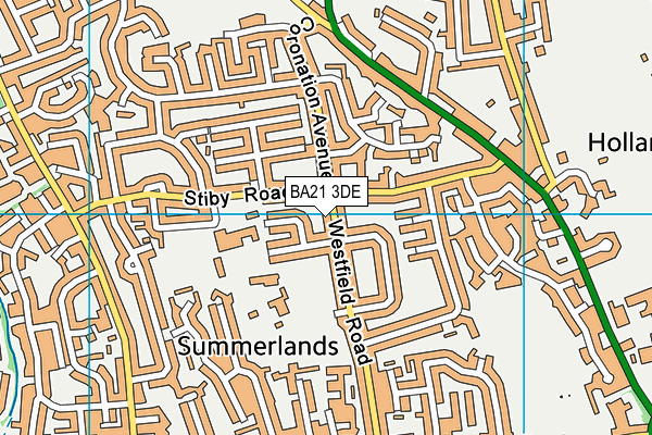 BA21 3DE map - OS VectorMap District (Ordnance Survey)