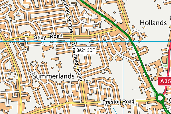 BA21 3DF map - OS VectorMap District (Ordnance Survey)