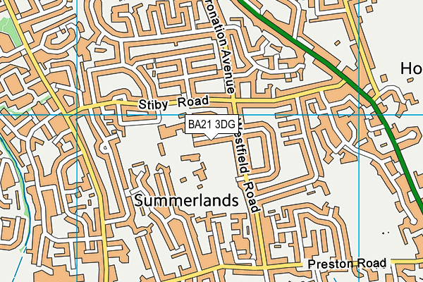 BA21 3DG map - OS VectorMap District (Ordnance Survey)