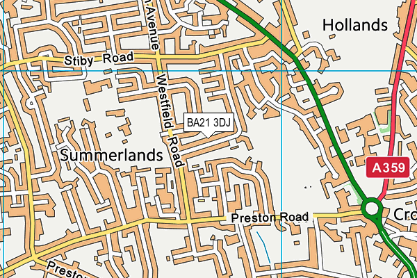 BA21 3DJ map - OS VectorMap District (Ordnance Survey)