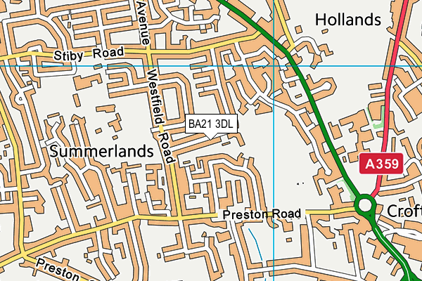 BA21 3DL map - OS VectorMap District (Ordnance Survey)