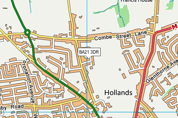 BA21 3DR map - OS VectorMap District (Ordnance Survey)