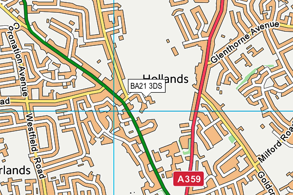 BA21 3DS map - OS VectorMap District (Ordnance Survey)