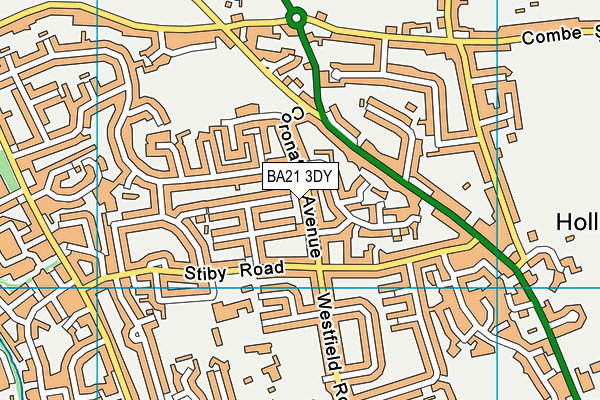 BA21 3DY map - OS VectorMap District (Ordnance Survey)