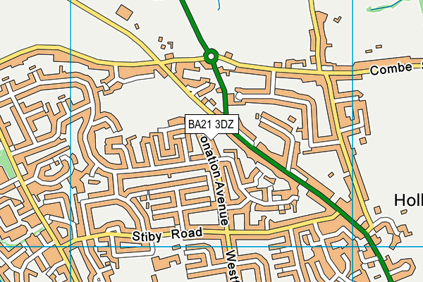 BA21 3DZ map - OS VectorMap District (Ordnance Survey)