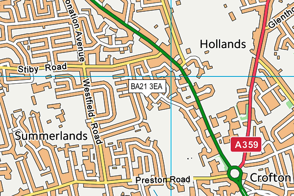 BA21 3EA map - OS VectorMap District (Ordnance Survey)