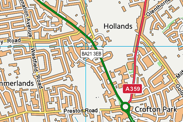 BA21 3EB map - OS VectorMap District (Ordnance Survey)