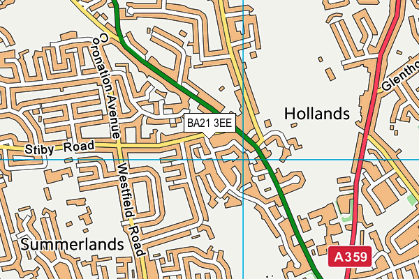 BA21 3EE map - OS VectorMap District (Ordnance Survey)