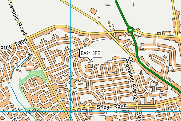 BA21 3FE map - OS VectorMap District (Ordnance Survey)