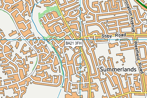 BA21 3FH map - OS VectorMap District (Ordnance Survey)