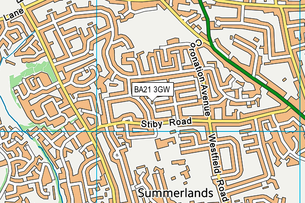 BA21 3GW map - OS VectorMap District (Ordnance Survey)