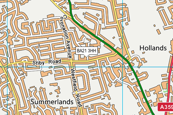 BA21 3HH map - OS VectorMap District (Ordnance Survey)