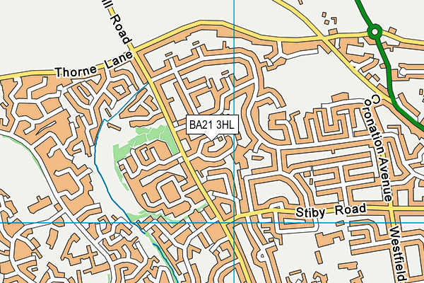 BA21 3HL map - OS VectorMap District (Ordnance Survey)