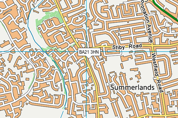 BA21 3HN map - OS VectorMap District (Ordnance Survey)