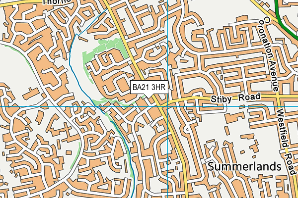 BA21 3HR map - OS VectorMap District (Ordnance Survey)