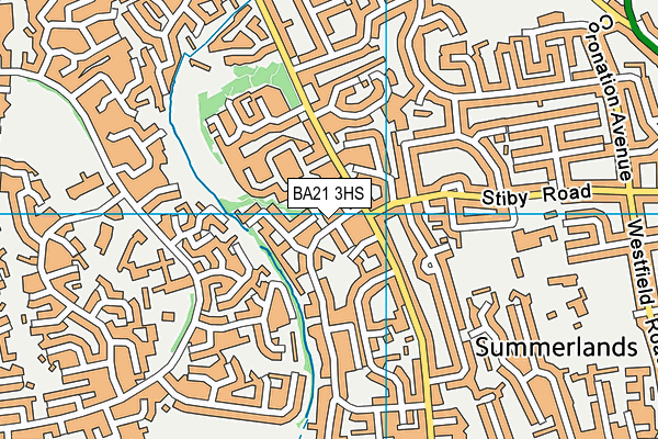 BA21 3HS map - OS VectorMap District (Ordnance Survey)