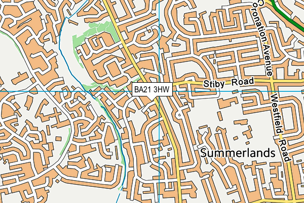 BA21 3HW map - OS VectorMap District (Ordnance Survey)