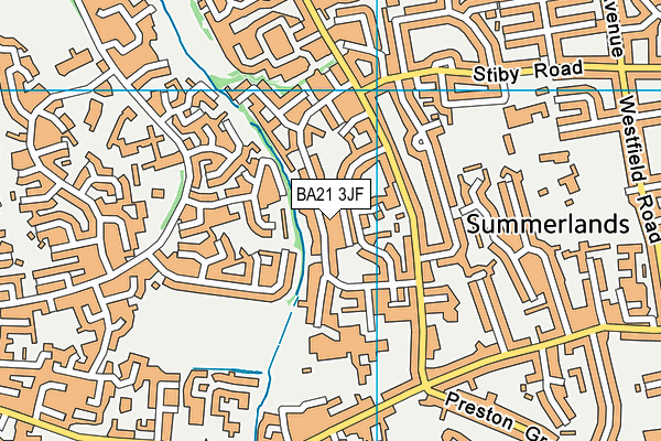 BA21 3JF map - OS VectorMap District (Ordnance Survey)