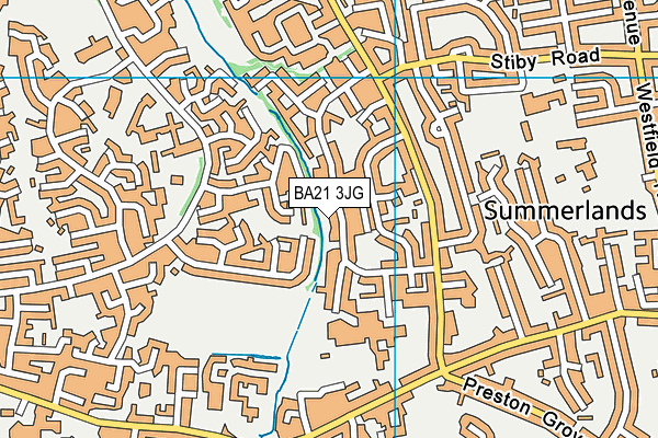 BA21 3JG map - OS VectorMap District (Ordnance Survey)