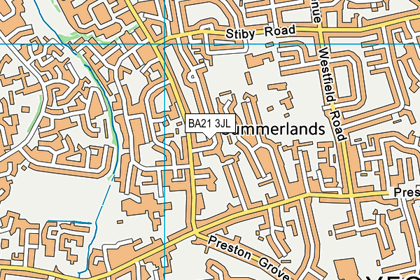 BA21 3JL map - OS VectorMap District (Ordnance Survey)